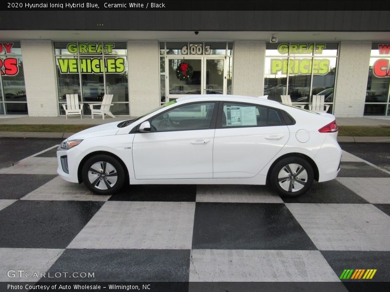 Ceramic White / Black 2020 Hyundai Ioniq Hybrid Blue
