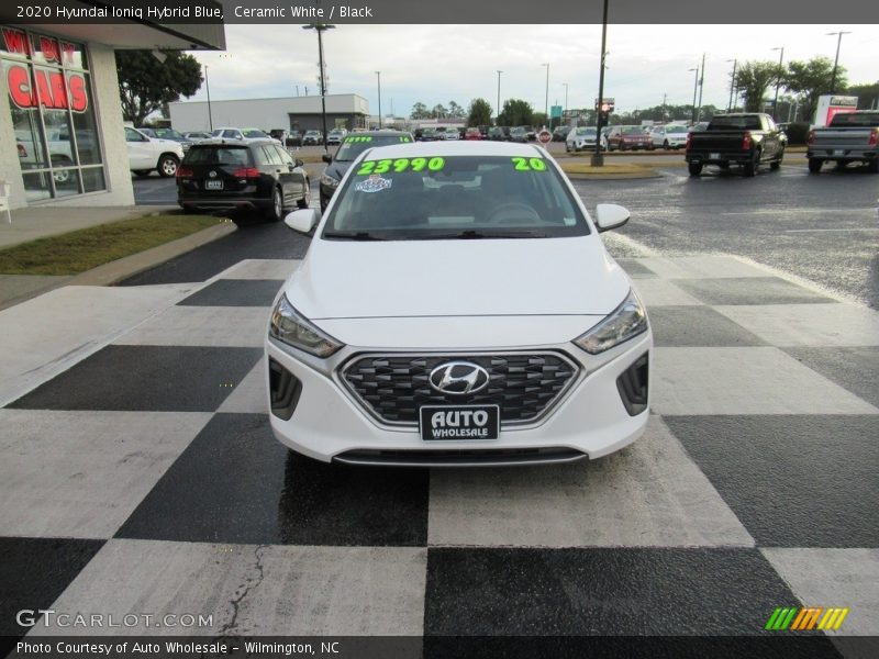 Ceramic White / Black 2020 Hyundai Ioniq Hybrid Blue