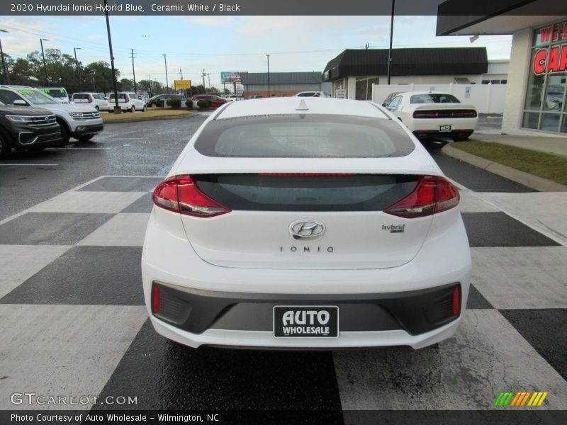 Ceramic White / Black 2020 Hyundai Ioniq Hybrid Blue