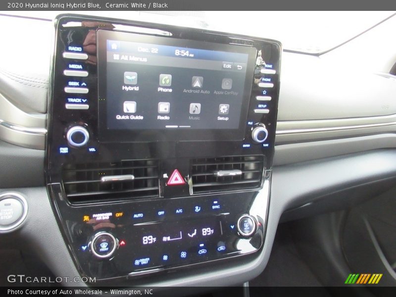 Ceramic White / Black 2020 Hyundai Ioniq Hybrid Blue