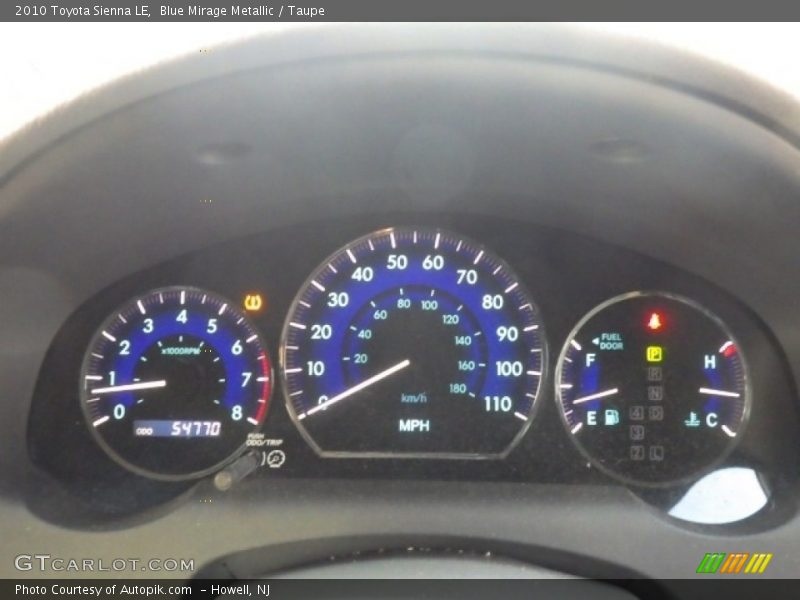 Blue Mirage Metallic / Taupe 2010 Toyota Sienna LE