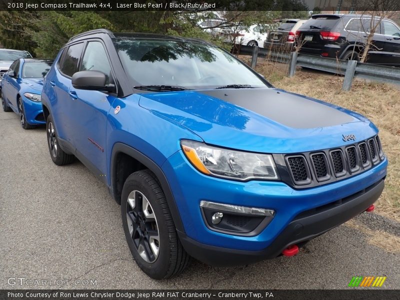 Laser Blue Pearl / Black/Ruby Red 2018 Jeep Compass Trailhawk 4x4
