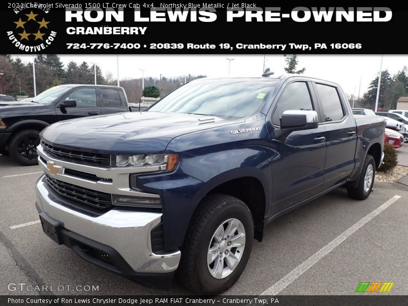 Northsky Blue Metallic / Jet Black 2021 Chevrolet Silverado 1500 LT Crew Cab 4x4