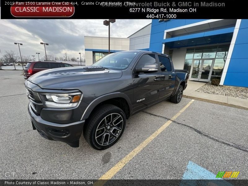 Granite Crystal Metallic / Black 2019 Ram 1500 Laramie Crew Cab 4x4