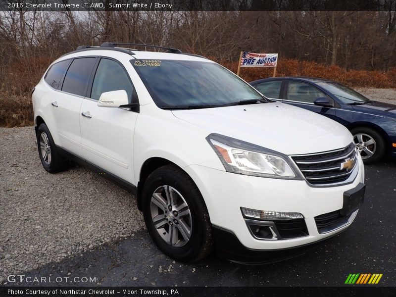 Summit White / Ebony 2016 Chevrolet Traverse LT AWD