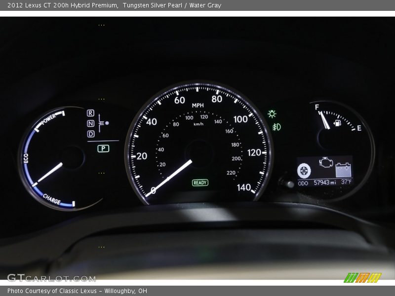 Tungsten Silver Pearl / Water Gray 2012 Lexus CT 200h Hybrid Premium