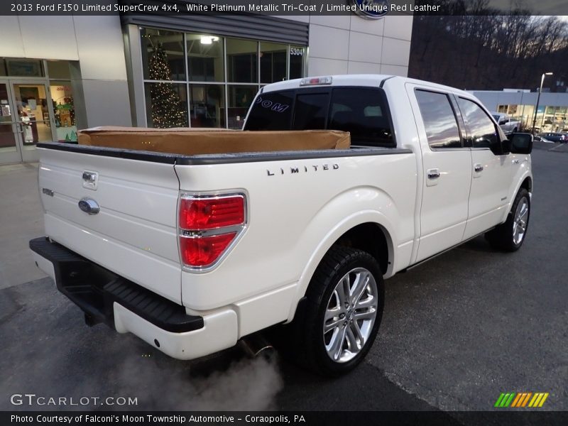 White Platinum Metallic Tri-Coat / Limited Unique Red Leather 2013 Ford F150 Limited SuperCrew 4x4