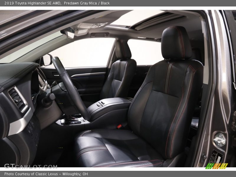 Predawn Gray Mica / Black 2019 Toyota Highlander SE AWD