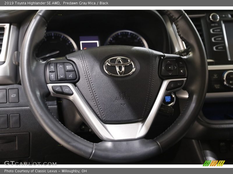 Predawn Gray Mica / Black 2019 Toyota Highlander SE AWD