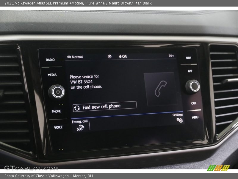 Pure White / Mauro Brown/Titan Black 2021 Volkswagen Atlas SEL Premium 4Motion