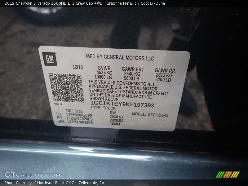 Graphite Metallic / Cocoa/­Dune 2019 Chevrolet Silverado 2500HD LTZ Crew Cab 4WD