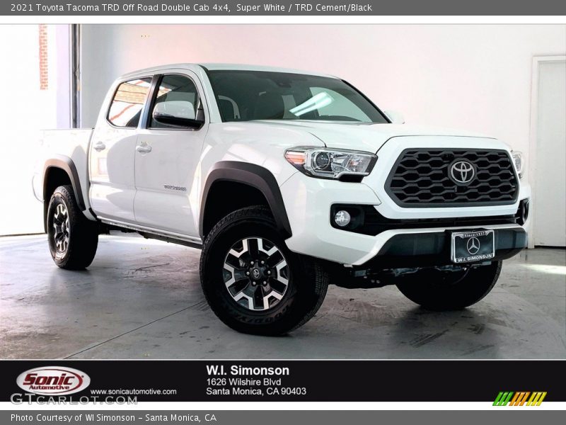 Super White / TRD Cement/Black 2021 Toyota Tacoma TRD Off Road Double Cab 4x4