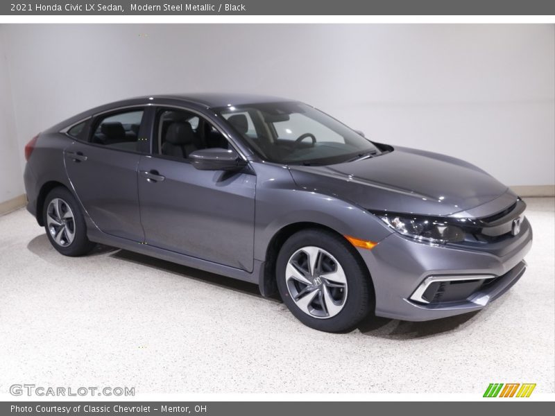 Modern Steel Metallic / Black 2021 Honda Civic LX Sedan