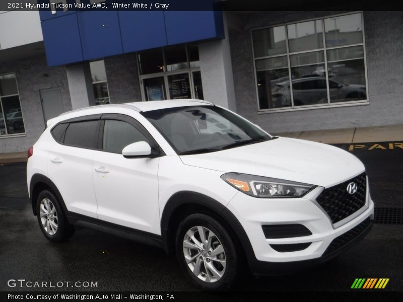 Winter White / Gray 2021 Hyundai Tucson Value AWD