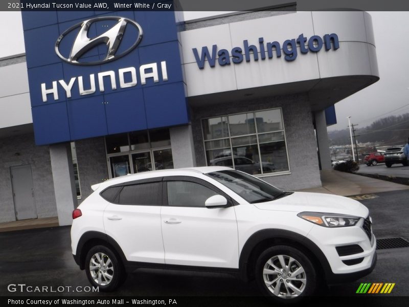 Winter White / Gray 2021 Hyundai Tucson Value AWD