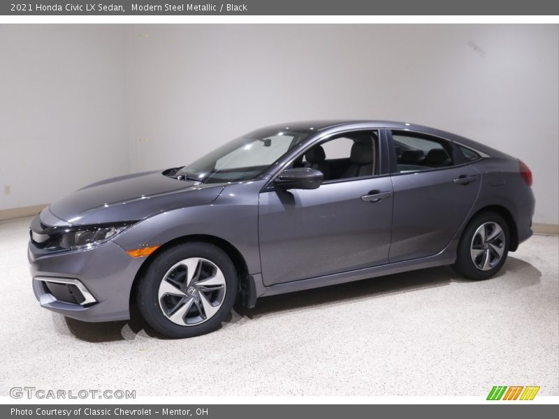 Modern Steel Metallic / Black 2021 Honda Civic LX Sedan