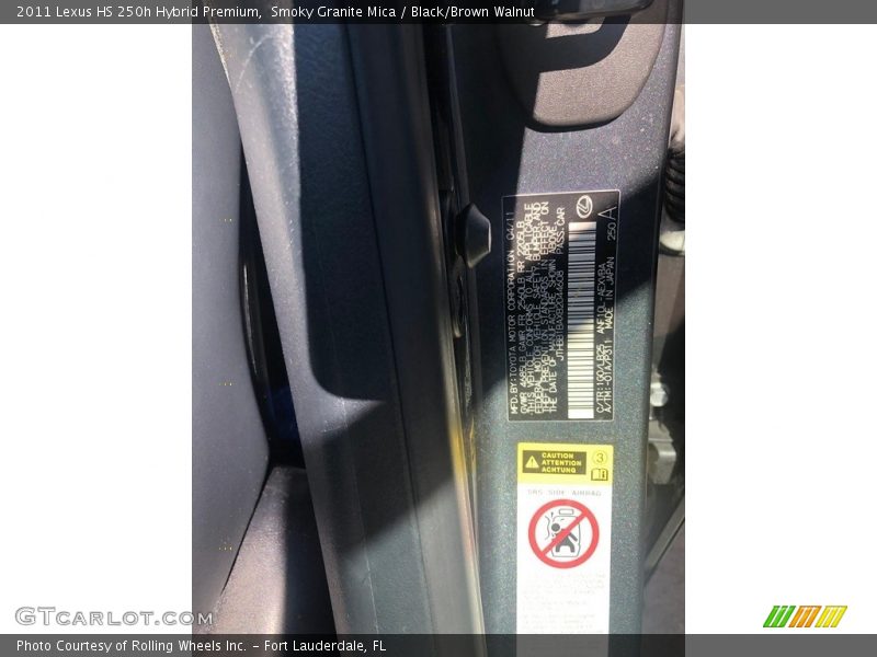 Smoky Granite Mica / Black/Brown Walnut 2011 Lexus HS 250h Hybrid Premium