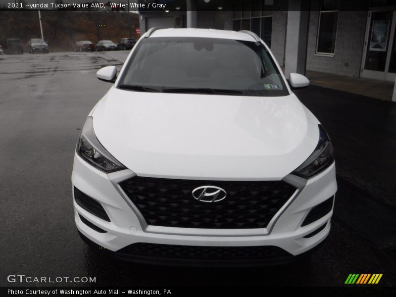 Winter White / Gray 2021 Hyundai Tucson Value AWD