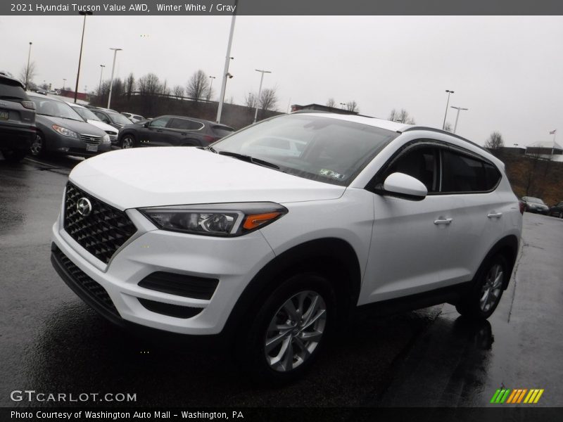 Winter White / Gray 2021 Hyundai Tucson Value AWD