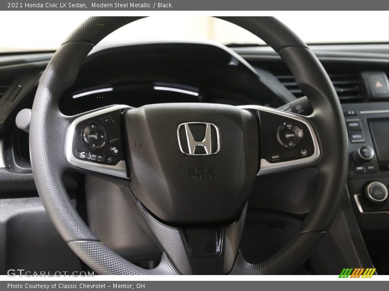 Modern Steel Metallic / Black 2021 Honda Civic LX Sedan