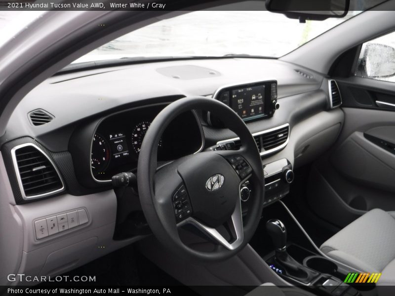 Winter White / Gray 2021 Hyundai Tucson Value AWD