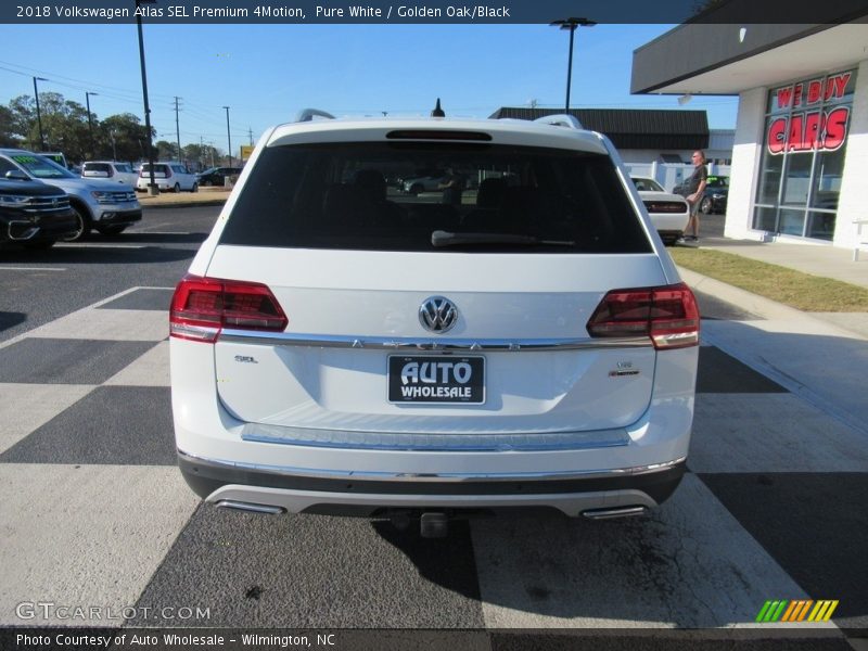 Pure White / Golden Oak/Black 2018 Volkswagen Atlas SEL Premium 4Motion