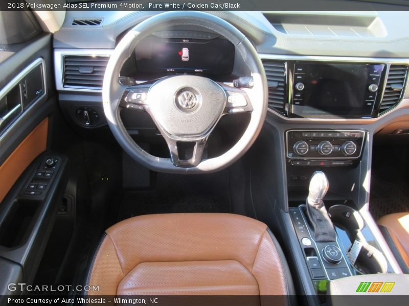 Pure White / Golden Oak/Black 2018 Volkswagen Atlas SEL Premium 4Motion