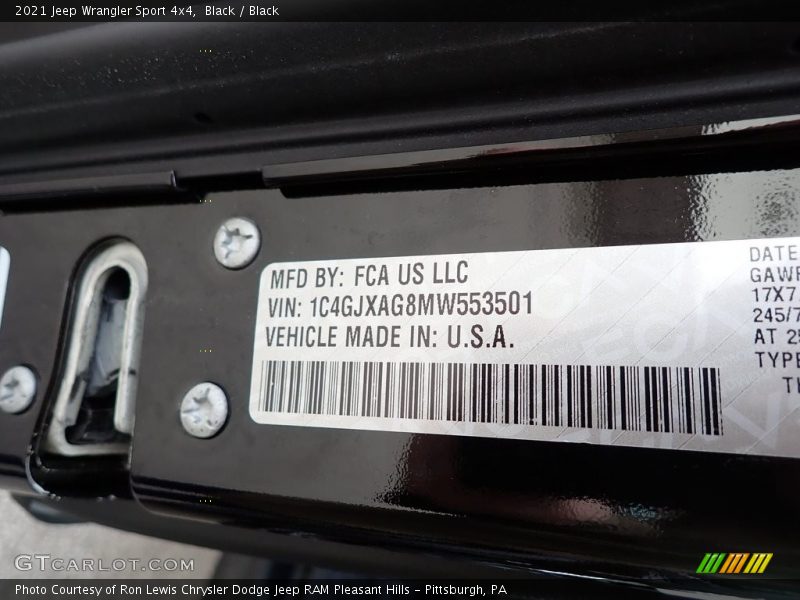 Black / Black 2021 Jeep Wrangler Sport 4x4