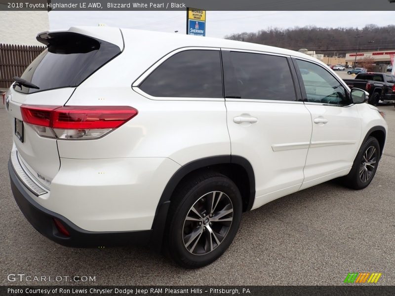 Blizzard White Pearl / Black 2018 Toyota Highlander LE AWD