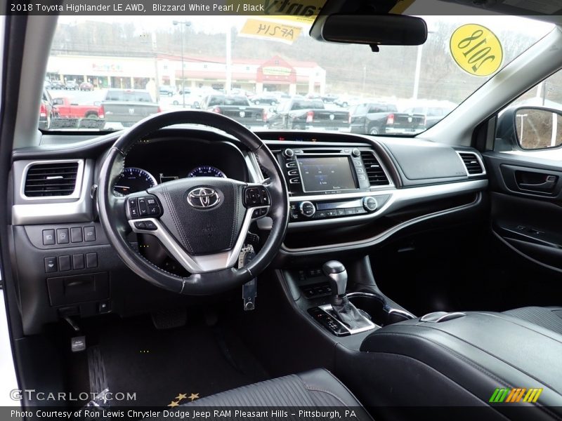 Blizzard White Pearl / Black 2018 Toyota Highlander LE AWD