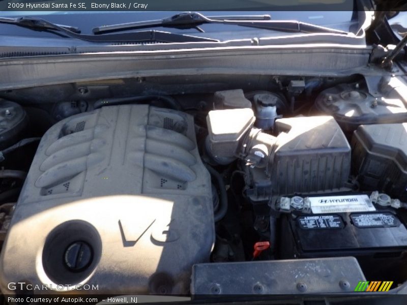 Ebony Black / Gray 2009 Hyundai Santa Fe SE