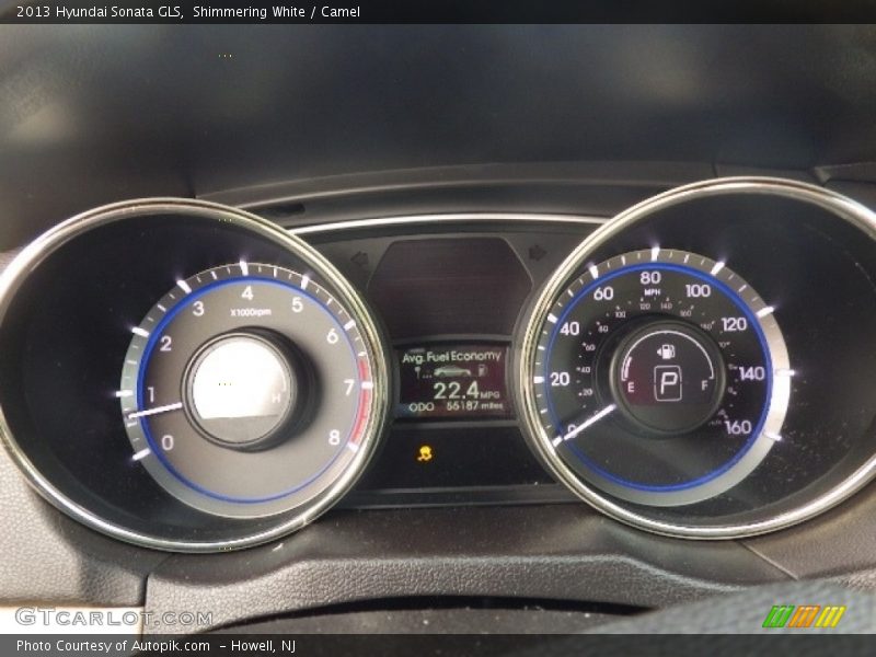 Shimmering White / Camel 2013 Hyundai Sonata GLS