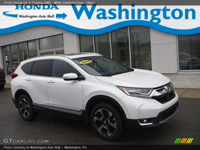White Diamond Pearl / Black 2018 Honda CR-V Touring AWD