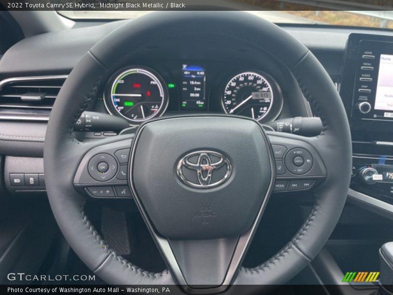 Midnight Black Metallic / Black 2022 Toyota Camry SE Hybrid