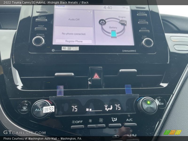 Midnight Black Metallic / Black 2022 Toyota Camry SE Hybrid