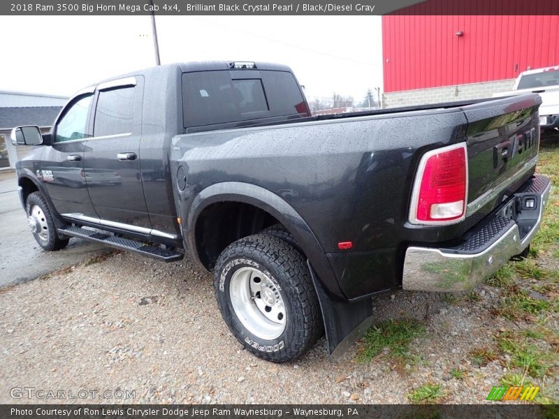 Brilliant Black Crystal Pearl / Black/Diesel Gray 2018 Ram 3500 Big Horn Mega Cab 4x4