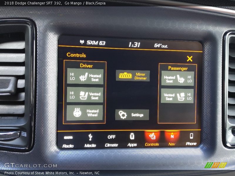 Go Mango / Black/Sepia 2018 Dodge Challenger SRT 392