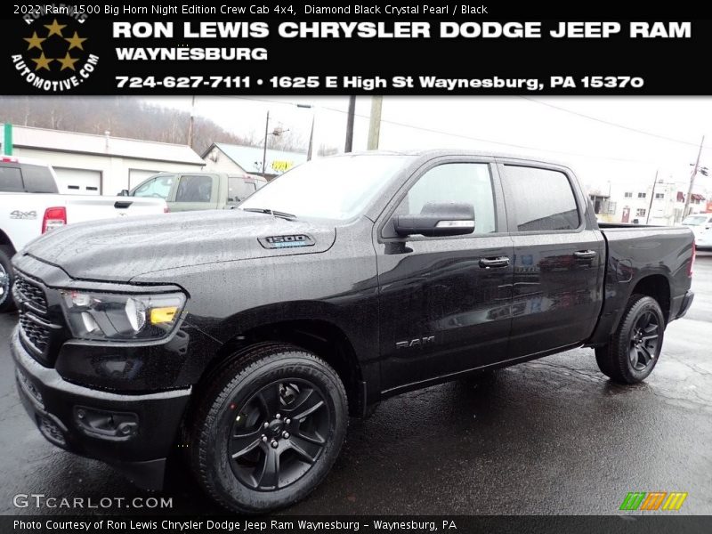 Diamond Black Crystal Pearl / Black 2022 Ram 1500 Big Horn Night Edition Crew Cab 4x4