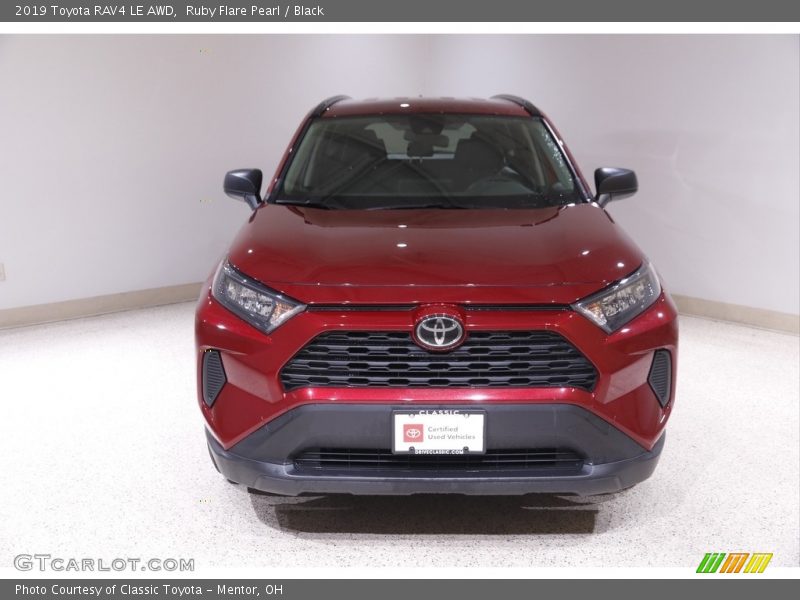 Ruby Flare Pearl / Black 2019 Toyota RAV4 LE AWD