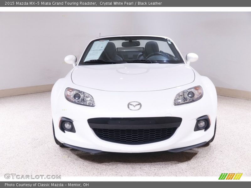 Crystal White Pearl / Black Leather 2015 Mazda MX-5 Miata Grand Touring Roadster