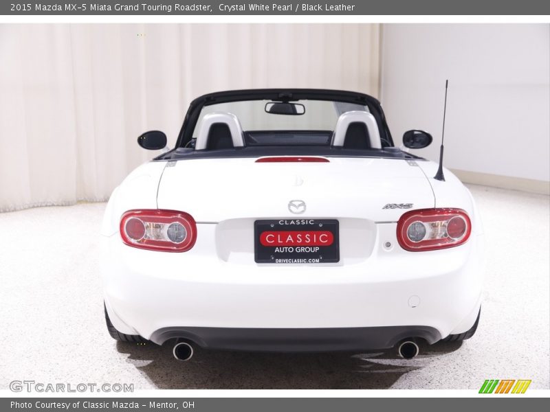 Crystal White Pearl / Black Leather 2015 Mazda MX-5 Miata Grand Touring Roadster