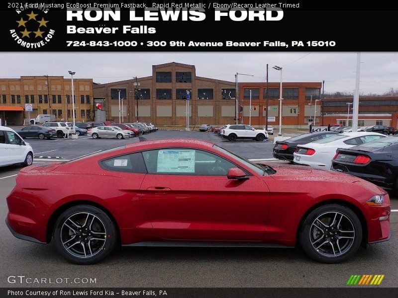 Rapid Red Metallic / Ebony/Recaro Leather Trimed 2021 Ford Mustang EcoBoost Premium Fastback