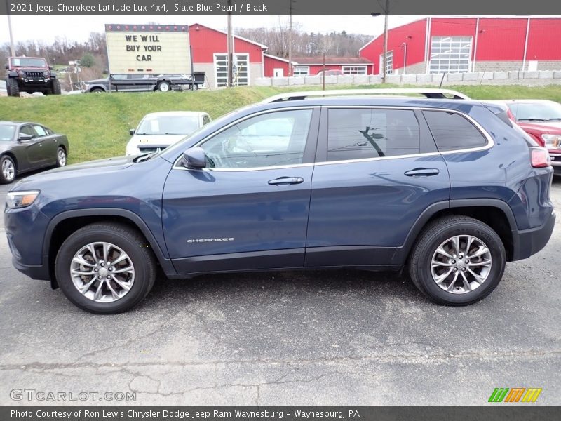 Slate Blue Pearl / Black 2021 Jeep Cherokee Latitude Lux 4x4