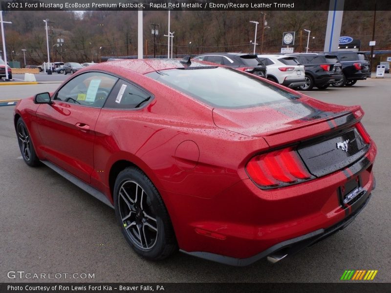 Rapid Red Metallic / Ebony/Recaro Leather Trimed 2021 Ford Mustang EcoBoost Premium Fastback