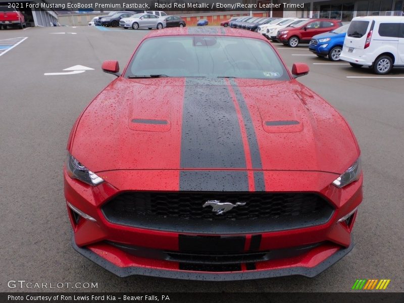 Rapid Red Metallic / Ebony/Recaro Leather Trimed 2021 Ford Mustang EcoBoost Premium Fastback