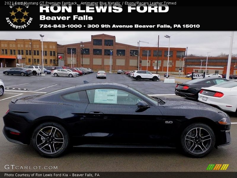 Antimatter Blue Metallic / Ebony/Recaro Leather Trimed 2021 Ford Mustang GT Premium Fastback