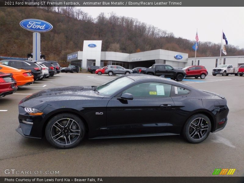 Antimatter Blue Metallic / Ebony/Recaro Leather Trimed 2021 Ford Mustang GT Premium Fastback
