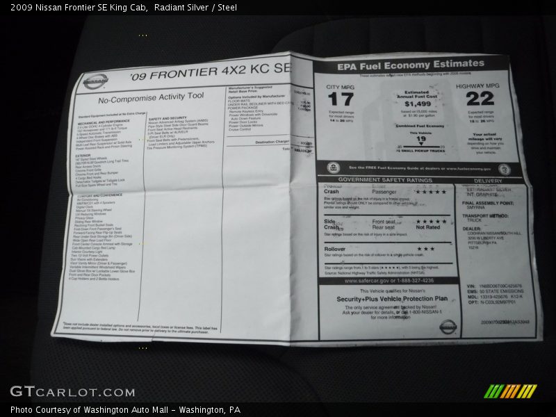 Radiant Silver / Steel 2009 Nissan Frontier SE King Cab