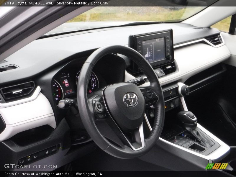 Silver Sky Metallic / Light Gray 2019 Toyota RAV4 XLE AWD