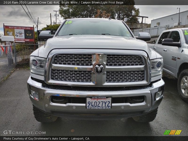 Bright White / Canyon Brown/Light Frost Beige 2016 Ram 3500 Laramie Crew Cab 4x4